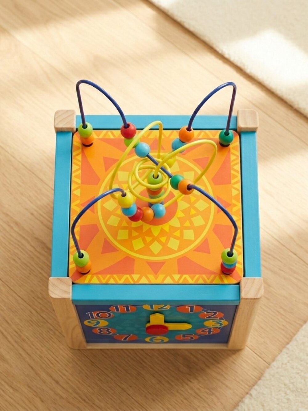 Wooden Activity Cube for Kids, 5-in-1 Montessori Baby Learning Toy - Picture 4 of 13